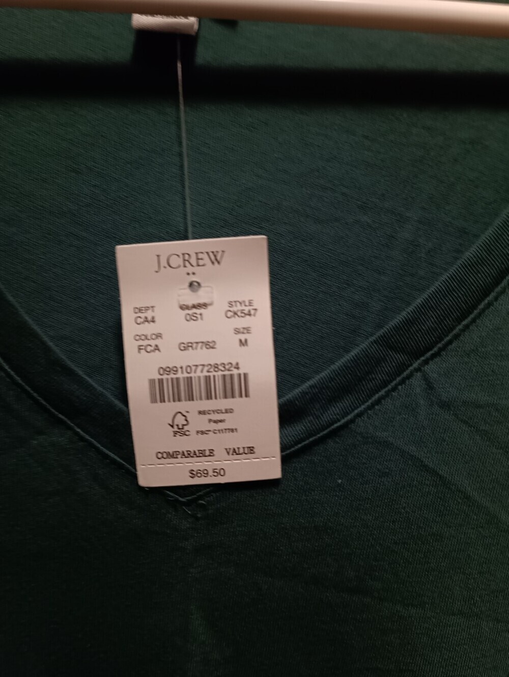 Jcrew NWT Women's V-Neck Tiered Dress in Deep Green Size M - Picture 2 of 2